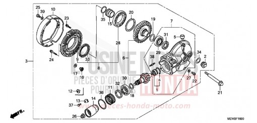 FINAL DRIVEN GEAR NT700VAB de 2011